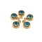 303 Stainless Steel, 18k Gold, Light Blue March Birthstone Rhinestone Charms, 8x6mm